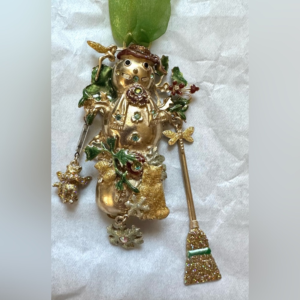 Kirk’s Folly Christmas Ornament Snowman‎ w/ Cats Fairy